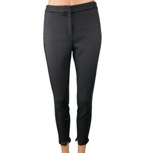 Reiss Darlas Women's Black Skinny Mid Rise Zip-Hem Cropped Trousers Pants Size 2